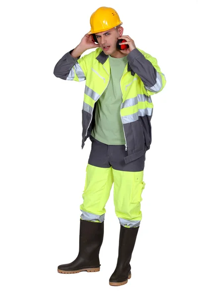 Portrait of a tired-looking labourer — Stock Photo, Image