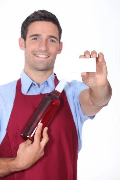Man showing business card — Stock Photo, Image