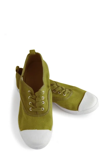 Groene sneakers — Stockfoto