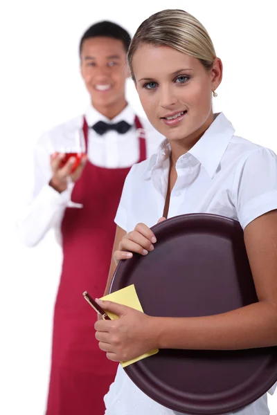 服务员和女服务员 — 图库照片