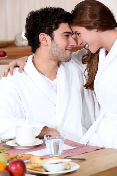 Desayuno en parejas — Foto de Stock