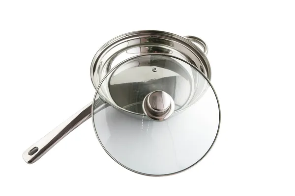 Saucepan with a glass lid — Stock Photo, Image