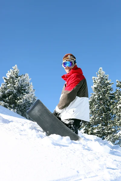 Snowboardzista pozowanie — Zdjęcie stockowe