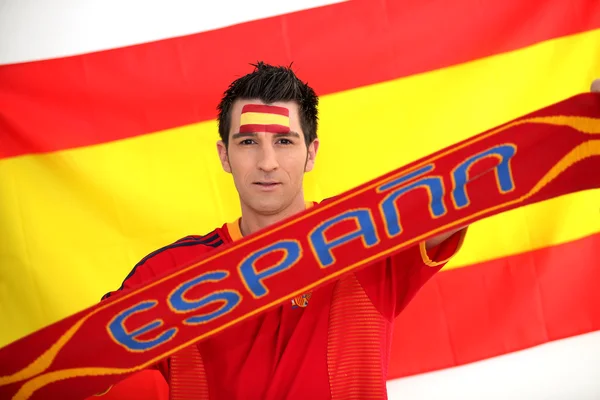 Футбольный болельщик Испании — стоковое фото