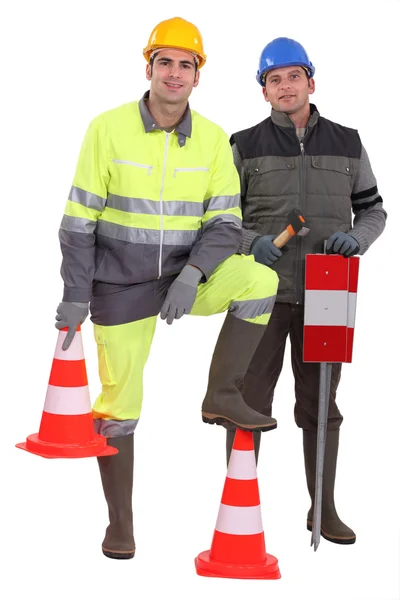 Una squadra di vigili del traffico — Foto Stock