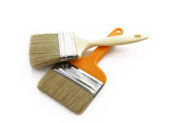 Two brand-new paint brushes clipart