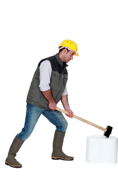 Man using hammer — Stock Photo, Image