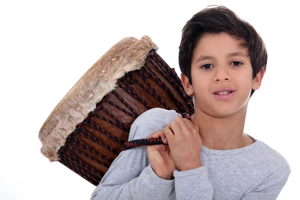 Jongen met een bongo — Stockfoto