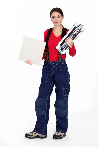 Bir kiremit tesisatçısı portresi — Stok fotoğraf