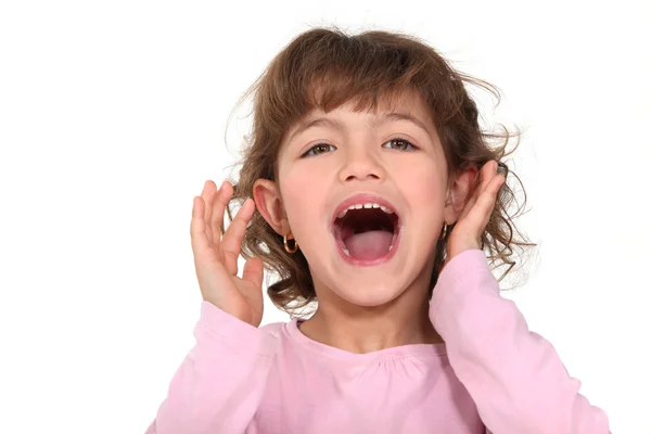 Dziewczynka krzycząc — Zdjęcie stockowe