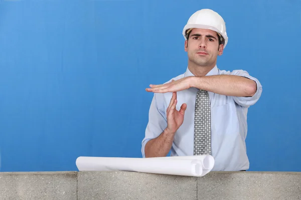 Architect gesturing time-out — Stock Photo, Image