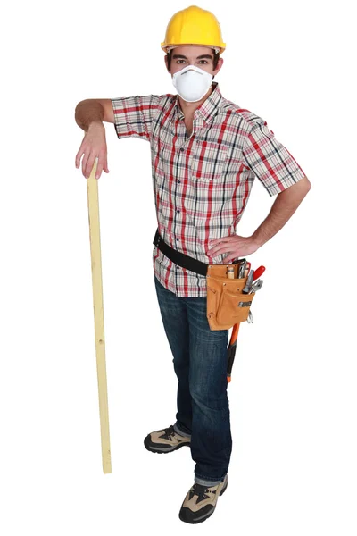 Young carpenter posing — Stock Photo, Image