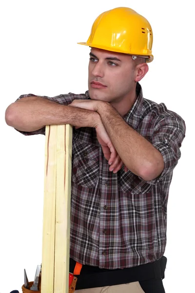 A pensive carpenter. — Stock Photo, Image