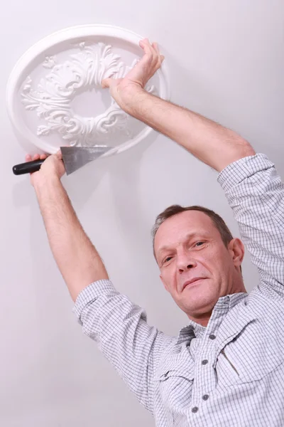 Painter with molding — Stock Photo, Image