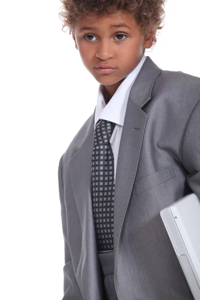 Kid dressed as executive — Stock Photo, Image