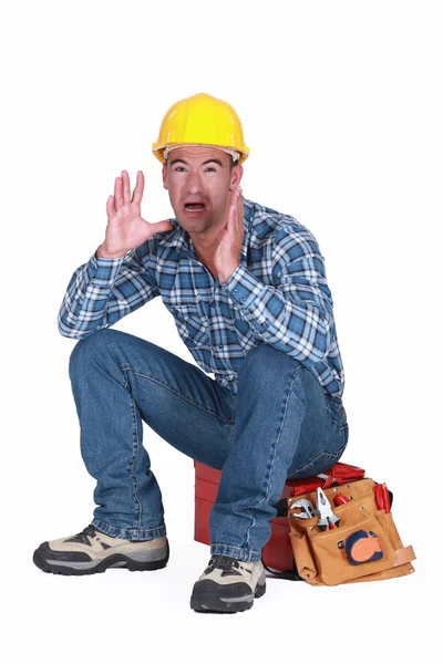 Builder panicking — Stock Photo, Image