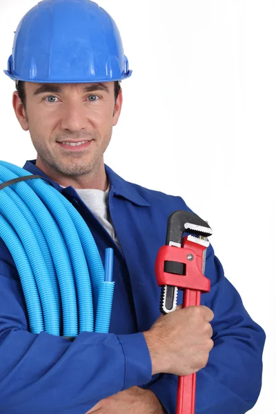 Portret van een loodgieter — Stockfoto