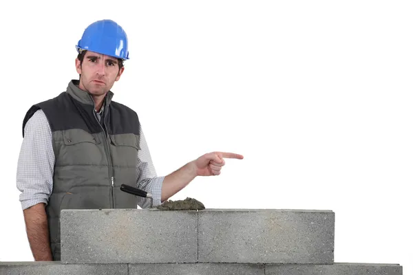 Bricklayer pointing — Stock Photo, Image