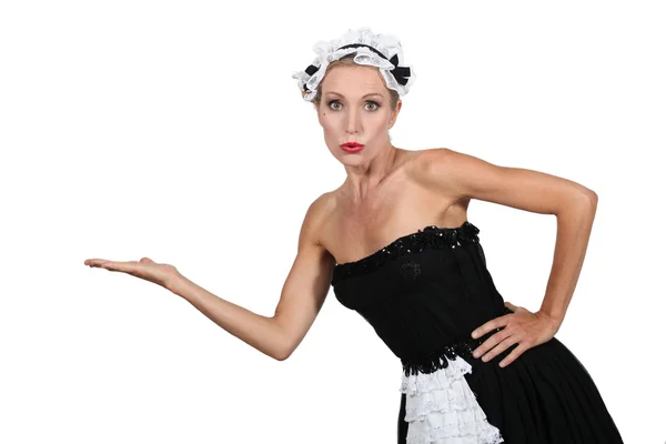 Woman in maidservant costume — Stock Photo, Image