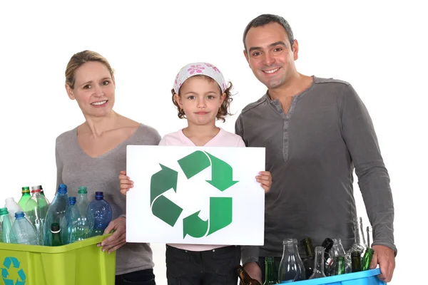 Family waste sorting — Stock Photo, Image