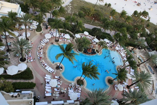 stock image High-angle shot of resort swimming pool