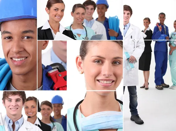 Collage illustrating career choices — Stock Photo, Image