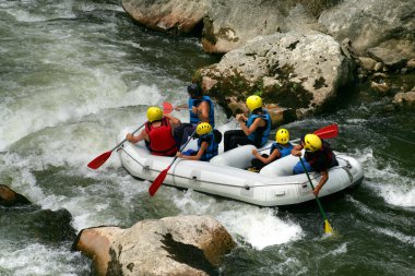 White water rafting clipart