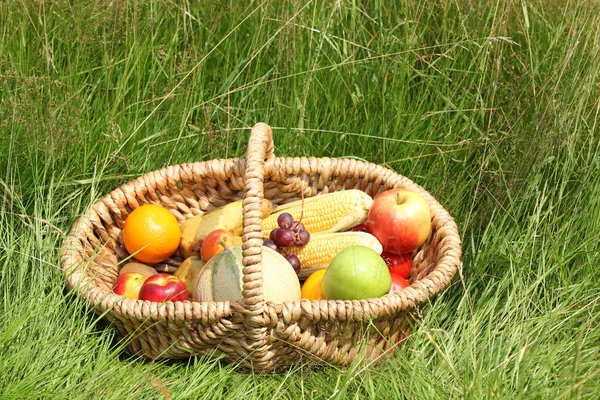 篮子里的水果和蔬菜 — 图库照片