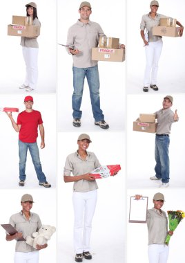 Collage of delivering goods clipart