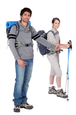 Two hikers clipart