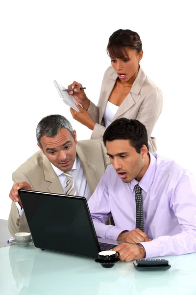 Business team amazed by success — Stock Photo, Image