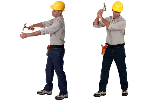 Man with hammer — Stock Photo, Image
