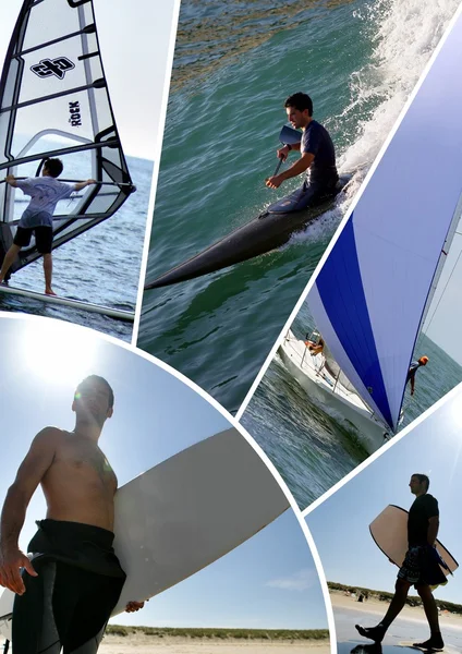 Watersports themed collage — Stock Photo, Image