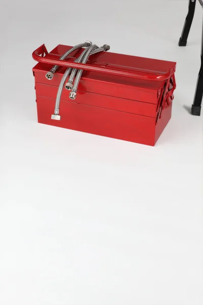 Roter Werkzeugkasten — Stockfoto