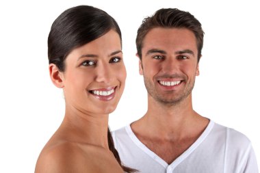 Portrait of man and woman clipart