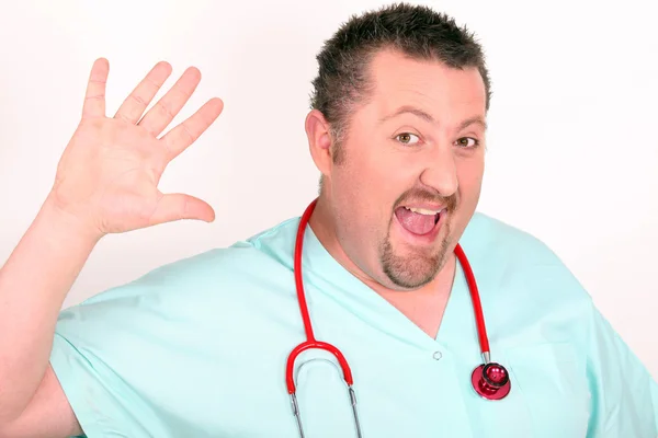 Arzt macht High-Five-Geste — Stockfoto