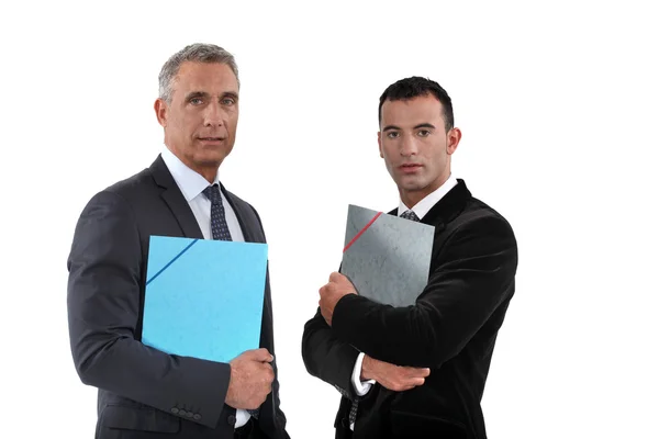 A team of businessmen holding folders — Stock Photo, Image