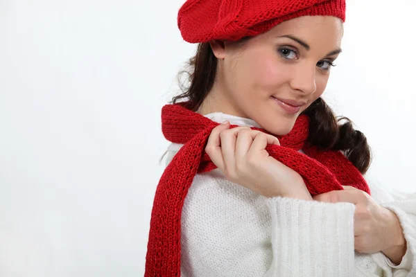 Woman wearing warm clothing — Stock Photo, Image