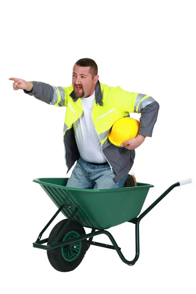 Landscape picture of a worker in forklift — Stock Photo, Image