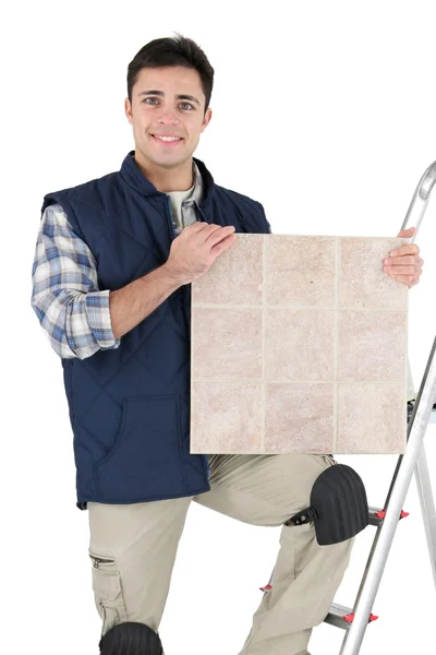 Tiler and materials — Stock Photo, Image