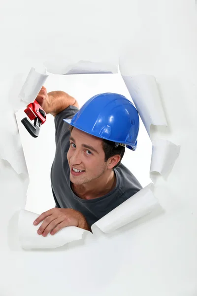 Man with helmet — Stock Photo, Image