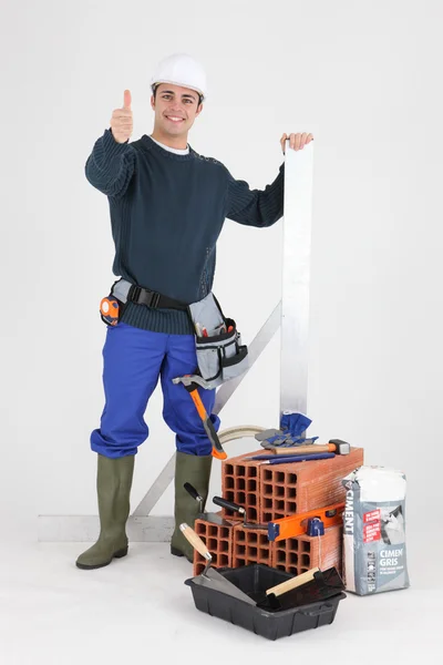 Thumbs up from a builder — Stock Photo, Image