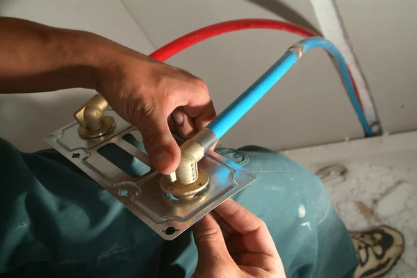 Stock image Close-up of a plumber working