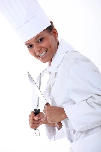 Cozinhe a faca de formação — Fotografia de Stock