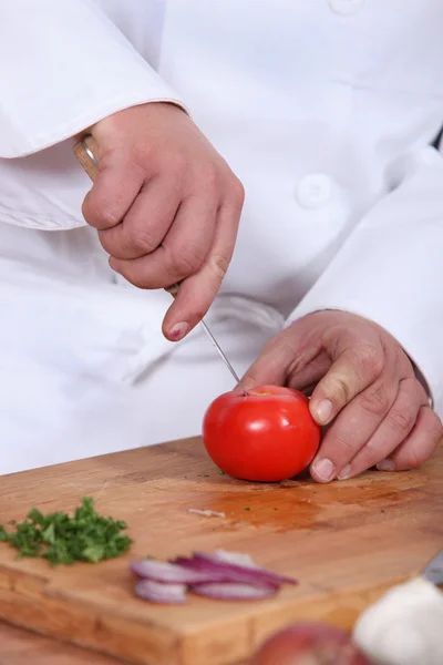 Cook preparing meal — Stock Photo, Image
