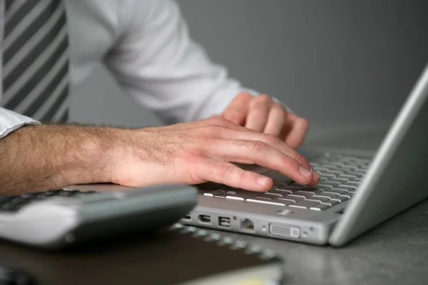 stock image Accountant typing on a laptop