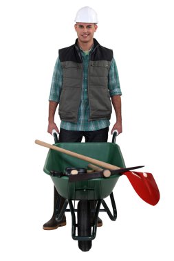 Male landscape gardener clipart