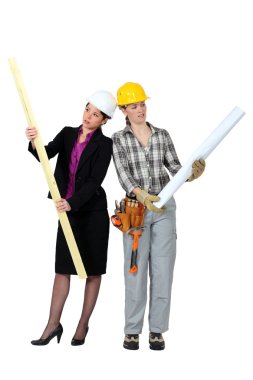 Architect and builder job swap clipart