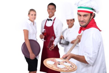 Waiter and waitress clipart