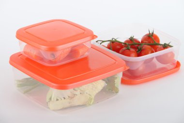 Food in plastic containers clipart
